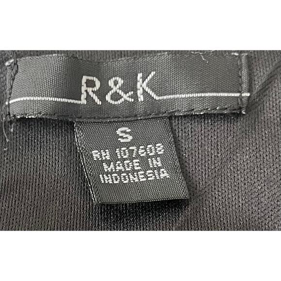 R&K CAP SLV ROUND NECK WAIST TIE, WOMENS, S, BLACK, PURPLE, WHITE GEO PATTERN - Picture 11 of 12